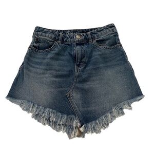 We The Free Bailey Denim Mini Skirt High Waist Size 26 Color blue